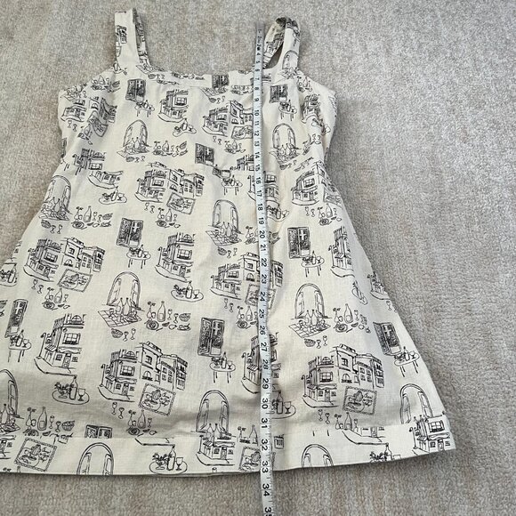 Abercrombie & Fitch Cotton Linen Italian Summer Graphic Mini Dress XL - Picture 5 of 10